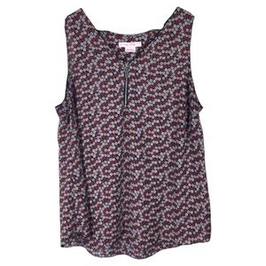 4/$45 IN EVERY STORY Black Colorful Floral Sleeveless Tank Top Curvy Plus 2X